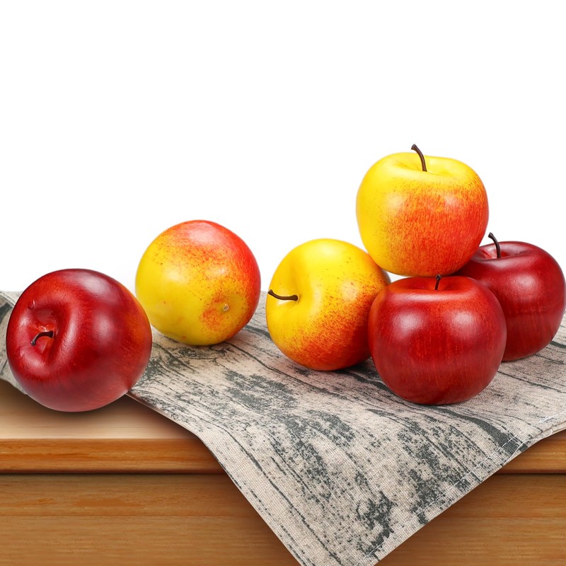Lorigun 6 Pcs Artificial Apples, Fake Fruits Apples for Decoration