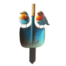 QACUU Acrylic 2D Flat Garden Ornament Insert, Decorative Garden Decor and Outdoor Ornaments, Lovely Robin Bird Graphic, Also Acts as Bird Scarer or Pigeon Deterrent for Gardens