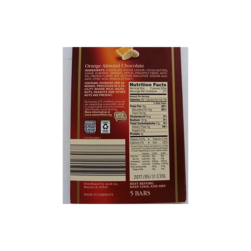 Dark Orange Almond Chocolate Privat Chocolatiers 4/PKL8