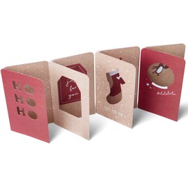 Morgan's Direct Christmas Luxury Money Wallets included With Envelopes Kraft Assorted Designs - Pack of 4 - Made from 100% recycled paper