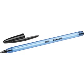 BIC Cristal Soft Ball Pens Medium Point (1.2 mm) - Black, Box of 50