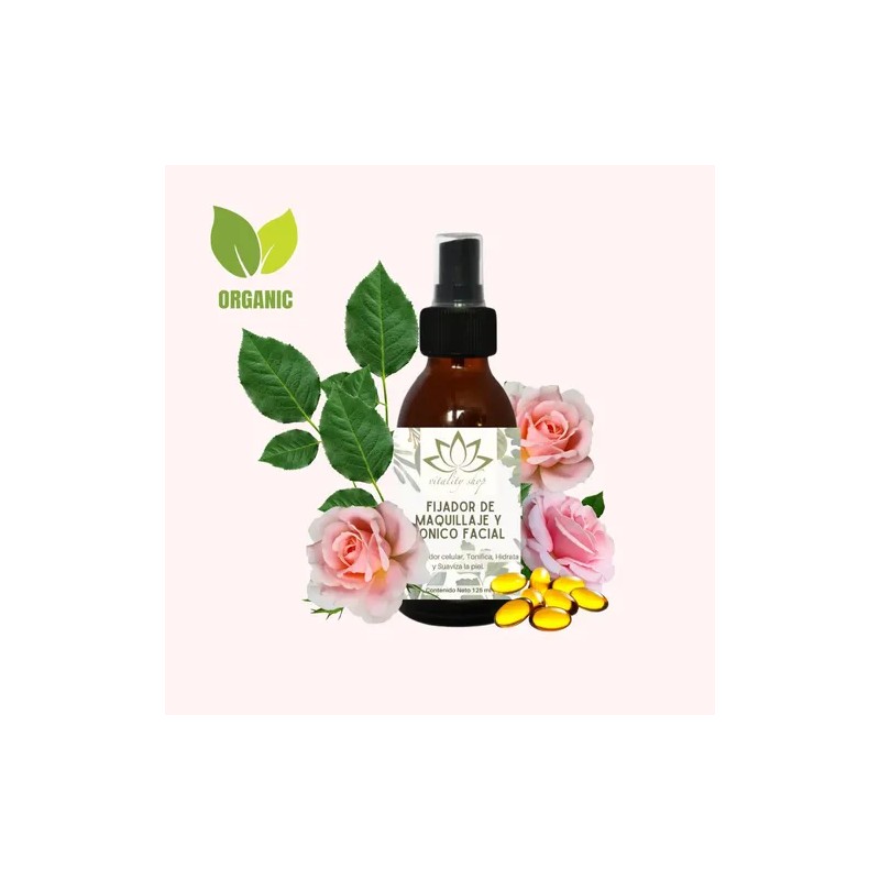 Fijador D Maquillaje Orgánico Y Tónico Facial Colágeno 125ml