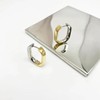 Surrounded Forest Two-Tone Hoop Earrings Square Hoop Earrings Silver And