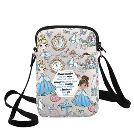 G2TUP Princess Cinderella Crossbody Bag Cinderella Fans Gift You Are Braver Beautiful Than You Know Cinderella Shoulder Bag (Cinde Princess CB)