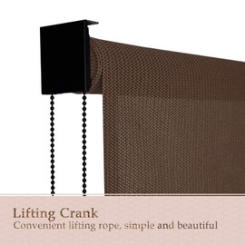 VICLLAX Outdoor Roller Shade, Patio Blinds Roll Up Shade (5' W X 6' L), Mocha
