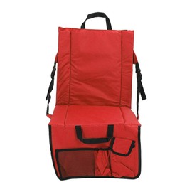 Folding Stadium Chair Adjustable Angle 600D Oxford Cloth Portable Bleacher Cushions with Pocket for Sandbeach Picnic BBQ Red
