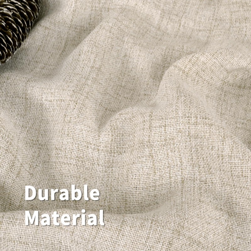 BGment Linen Curtains 36 Inch Length for Kitchen Cafe Window,