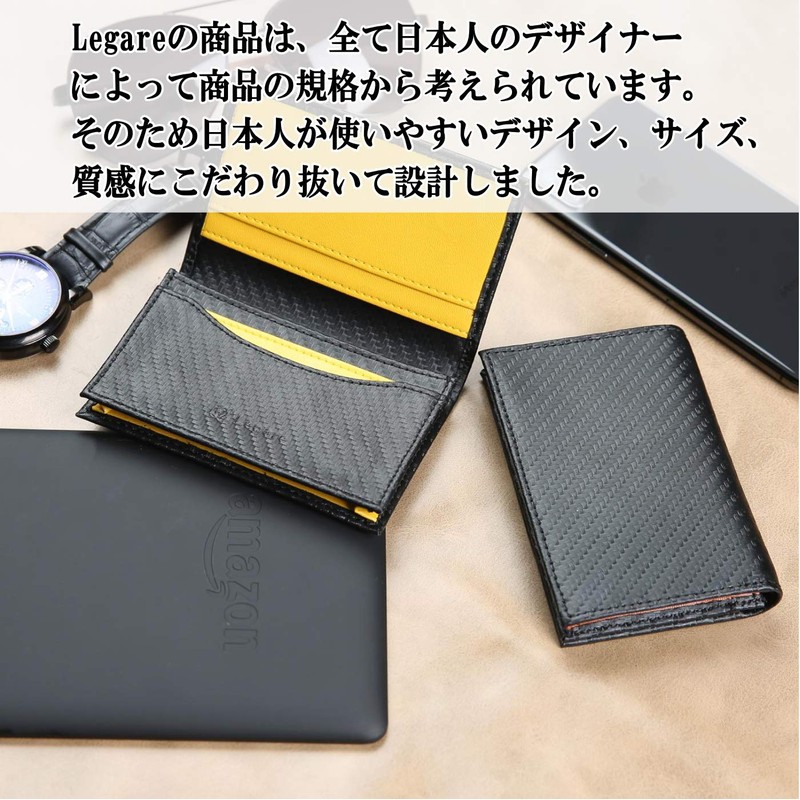 Legare Business Card Holder, Men's Card Case, Two-Tone Genuine Leather,