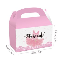 24PCS Ballerina Party Favor Treat Boxes, Ballerina Print Party Goodie Candy Treat Present Boxes for Dancing Girl Ballerina Pink Party Supplies Decoration