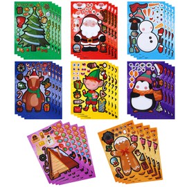 Haakong 32 Sheets Christmas Stickers for Boys Girls 8 Styles Christmas Stickers Christmas Game Activities