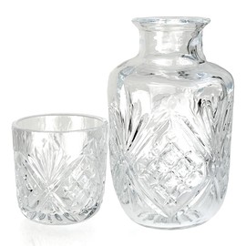 Lily's Home 18 oz Water Carafe, Bedside Water Carafe for Nightstand or Guest Bedroom, Clear Mouthwash Dispenser for Bathroom, Stay Hydrated Convenient Carafe