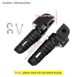 Artudatech Front Footrest Foot Pegs for Honda CB125R CBR250RR CBR1000RR CB600F CB1100/RS/SX Motorcycle Black