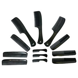 GBS - Peine cónico de barbero de 7 1/4 pulgadas, flexible, resistente al calor, forma clásica, fuerte fabricado en Estados Unidos (paquete de 12)