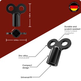 10x WEIDEBACH® Radiator Key Black, for All radiators Radiator Bleeding Key, Robust & Stable, Reduces Noise, Radiator Vent Key