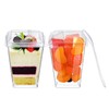 Clear Dessert Cups with Lids Reusable Trapezoidal Transparent Easy Clean