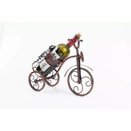 Thy Trading Bicycle Freestanding Countertop Wine Bottle Holder Wine Rack - Metal, Red Color