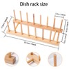 4Pack Bamboo Wooden Dish Rack, Plate Rack Stand Pot Lid
