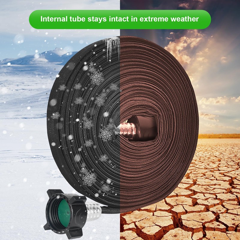 HZYOUMU Flat Soaker Hose 20FT for Efficient Watering Tree -