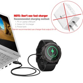 2 Pack USB-C Female to for Garmin Smart Watches Charging Connector Male Adapter, Type C to Charging Adapter for Garmin Instinct 2 Solar/Fenix 5/6/ 5 Plus /6X/Venu/Vivoactive 3/Fenix 7 7X//EPIX,Black