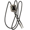 Piratenladen Bolo Tie Celts, Black Agate, Real Silver Plating, Cowboy