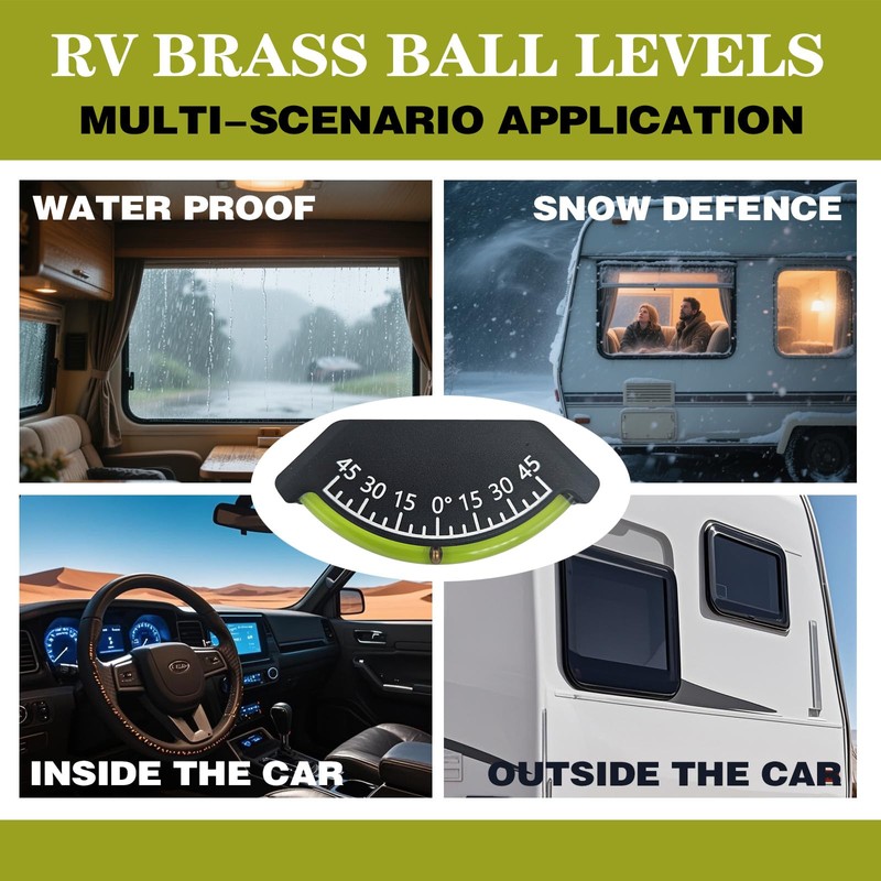 Geouniver 3-Pcs High-Visibility Ball Level Gauge For RV, Camper, Trailer