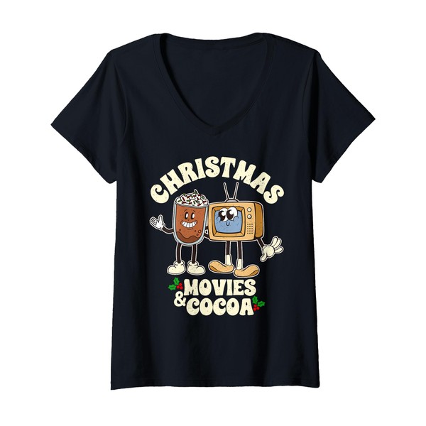 Womens Christmas Movies and Cocoa Festive Xmas Holiday Winter Vibe