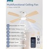 LEDIARY 46 inch Ceiling Fans with Lights and Remote Control,Flush
