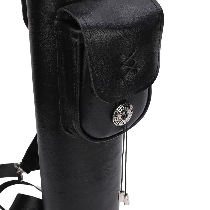 Archery Arrow Quiver Cowhide Leather Arrows Holder Bag Shoulder Back