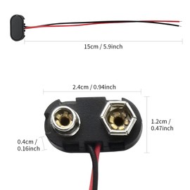 VWEICYY 9V Battery Connector,3PCS T-Type 9 Volt Buckle Connector Hard Plastic Shell Used in Student Experiment,or Other Equipment with Battery