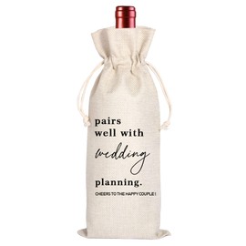 Wedding Gifts Wine Bag|Engagement Wine Bag|Engagement Gift|Wedding Planning Gift|Pairs well with planning a wedding Mr and Mrs Wedding Gifts for Couple(11MA18)