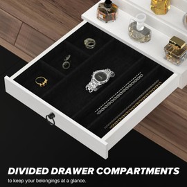 upcessory Cologne Organizer for Men, 5 Tier White Cologne Shelf, Perfume Stand with Drawer and Hidden Compartment Perfume Display Holder - A Gift for Men