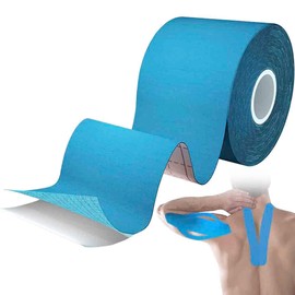 Physio Tape Waterproof Kinesiology Tape 5M x 5Cm Roll Elastic Muscle Support Tapes for Shoulder Ankle Elbow Wrist Shin Splints Knee Exercise Sports Support