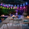 Larkvue 100FT(2x50FT) RGB Solar Outdoor String Lights with Remote, Dimmable