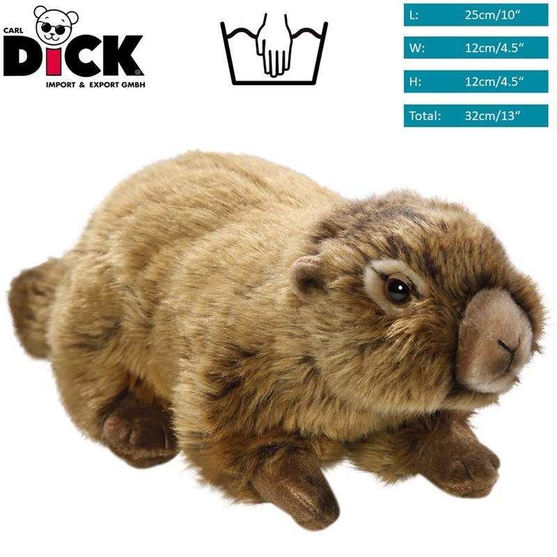 Carl Dick Marmot 10 inches, 25cm, Plush Toy, Soft Toy