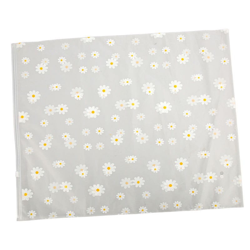 30PCS Frosted Slide Zip Plastic Bags Daisy Pattern Reusable Lightweight