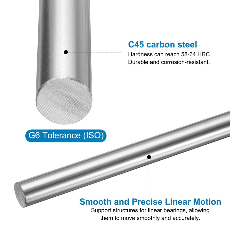 sourcing map 2 Pcs Linear Motion Rod Shaft Guide 12mm