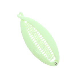 Set of Two Light Green 5 Inch Banana Clip Hair Clincher Rounded Edges Hair Comb