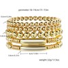 AllJunction Gold Beaded Stretch Bracelets for Women Chunky Silver Beads