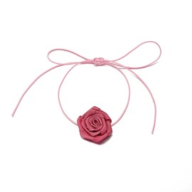 Rrdaily Vintage Rose Flower Choker Necklace for Women,Gothic Big Flower Collar Choker Necklace Bride Wedding Party Necklaces (Purple)