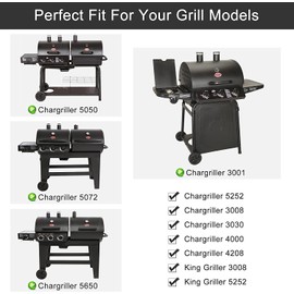 Criditpid Grill Replacement Parts for Chargriller 5050, 5650, 3001, 3030, 5072, 3008, 4000, 5252, 5050 Grill Models, Stainless Steel Heat Plates, Burner Tubes, Hanger Brackets, Electronic Ignitor.
