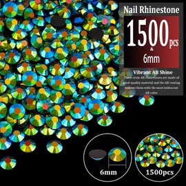 1500pcs 6mm Resin Rhinestones Bulk, Emerald Black AB Flatback Round Jelly Rhinestones Non Hotfix Crystal Gems Large Quantity Wholesale for DIY Crafts Clothes Face Makeup Manicure