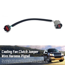 SIIMOO Cooling Fan Clutch Jumper Wire Harness Pigtail 7L1Z14K095A Fit for Ford F-150 Expedition Lincoln Navigator V8 2007 2008 Replace 7L1Z-14K095-A