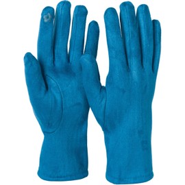 styleBREAKER 09010022 Women's Touchscreen Fabric Gloves with Removable Knitted Cuffs, Warm Finger Gloves, Winter, petrol