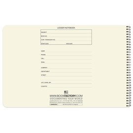 BookFactory Accounting Ledger Notebook/Large 2 Column Accounting Ledger Columnar (Two Columns) Log Book - 17" x 11", 100 Pages, Wire-O Landscape Format (LED-100-CLCW-PP(17x11-Ledger-2)-AX)