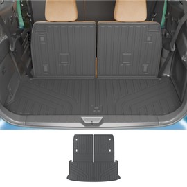 Rongtaod Cargo Mat Compatible with 2024 2025 2026 Lexus TX350 TX500h TX550h+ Trunk Mat Trunk Liner Cargo Liner Back Seat Protector All Weather TX 6&7 Seats Accessories (Cargo Mat with Backrest Mat)