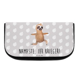 Mr. & Mrs. Panda Sloth Yoga Cosmetic Bag, gray, Hand Drawn