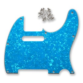 BexGears 8 Hole Electric Guitar Pickguard for TL style Guitar Parts (4Ply Light Blue Pearl)