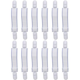 GANAZONO Clips para Sábanas Fáciles de Quitar 12 Piezas Ajustables en Plástico Blanco Fuerte Agarre para Colchones y Mantas para Uso Doméstico