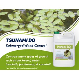Tsunami DQ Aquatic Herbicide - Gallon - 37.3 Percent Diquat Dibromide - Concentrated Aquatic Weed Killer for Lakes and Ponds - Duckweed, Watermeal, Curly Leaf, Pondweed & Many More