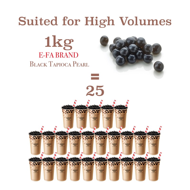 E-FA BRAND Black Tapioca Pearls (Boba), Quick Cook Tapioca Pearls